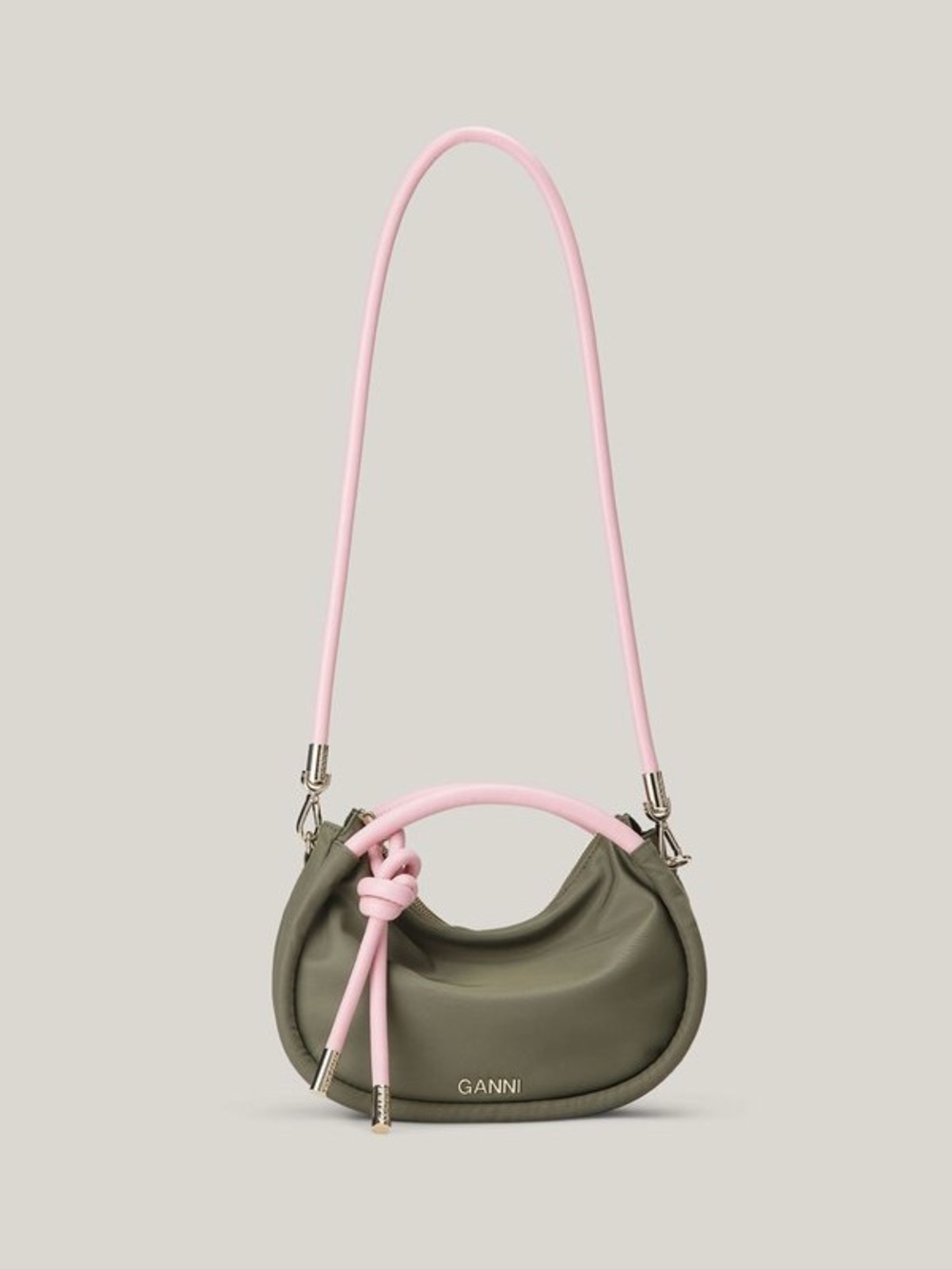Ganni Hobo KnotLeather Bag